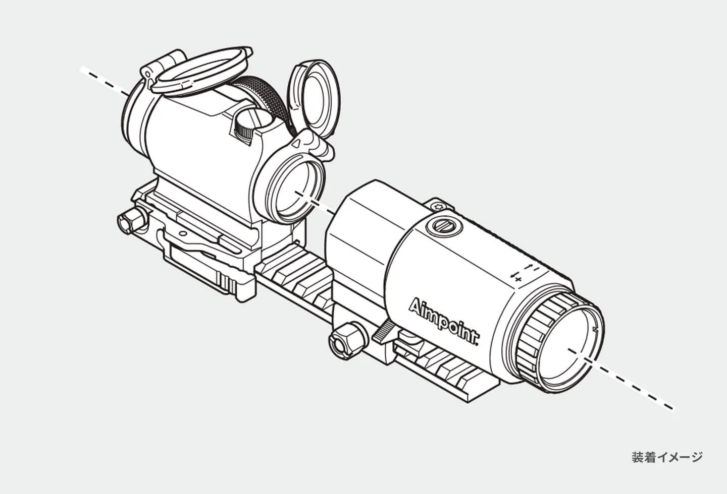 3X-C Flip Mount 39mm Twist Mount Base Kit | Magnifier Series
