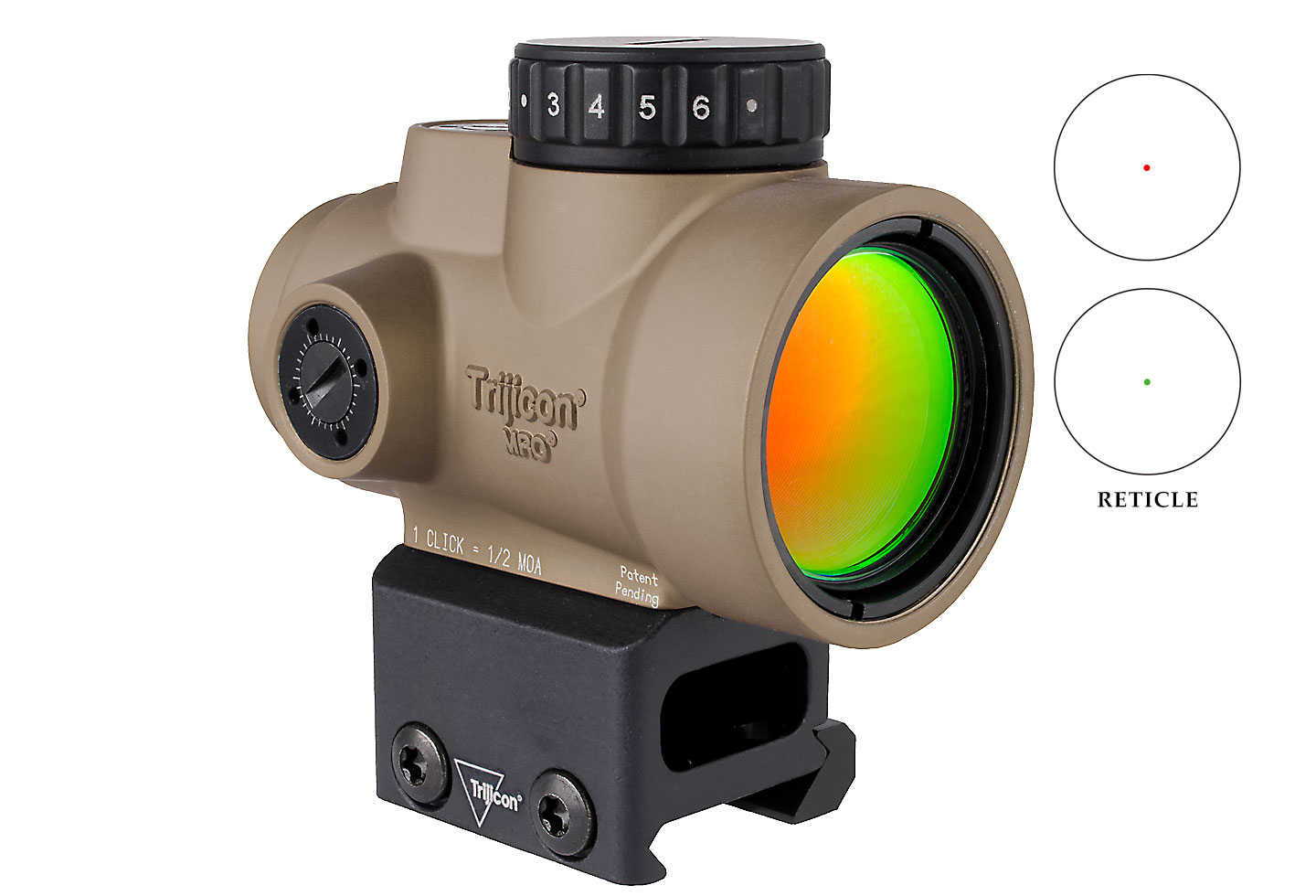 MRO SD 1×25 Dot Sight Coyote Brown Full Co-Witness Mount