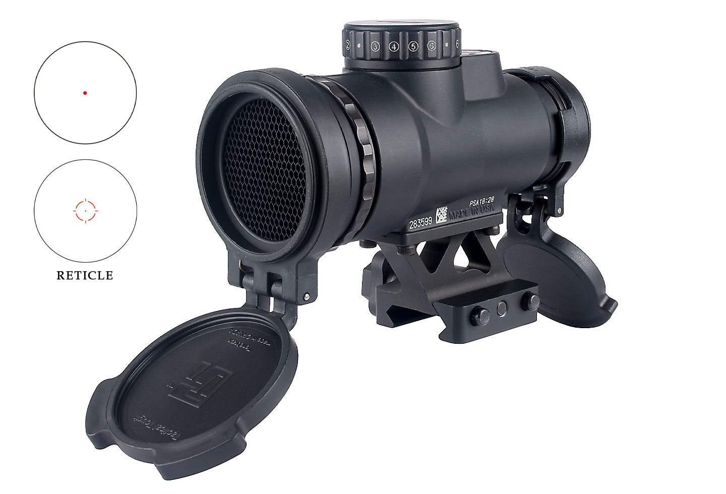 MRO HD Patrol 1×25 Red Dot Sight Adjustable LED 68 MOA Reticle w/ 2.0 MOA Red Dot; 1/3 Co-Witness Quick Release Mount with Q-LOC Technology